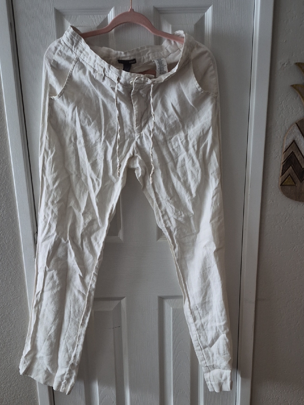 H&M Cream Drawstring Joggers